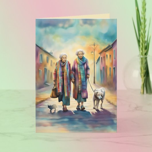 Old Friends Best Friends Wenskaart Bedankkaart