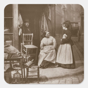 Old Furniture, van 'Street Life in London', 1877- Vierkante Sticker