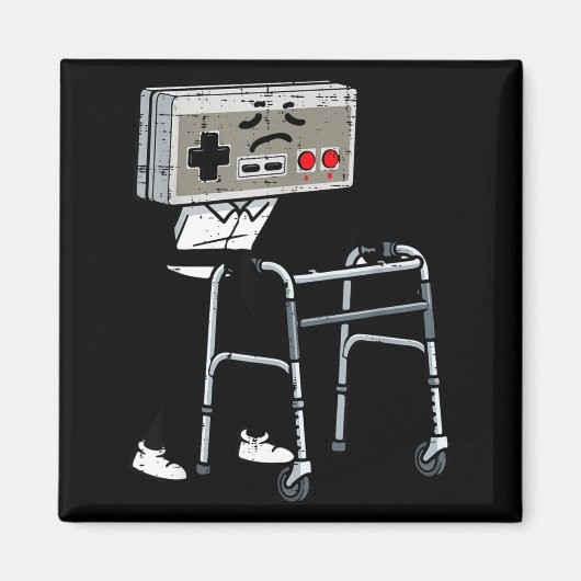 Old Gaming Controller Walker Funny Gamer Men Women Magneet (Voorkant)