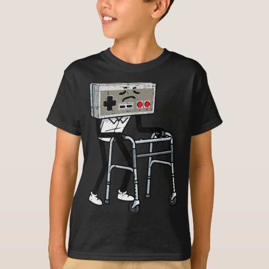 Old Gaming Controller Walker Funny Gamer Men Women T-shirt (Voorkant)
