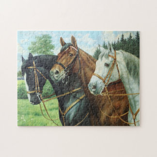 Old German Horse Oil Painting Portrait from 1924 Legpuzzel