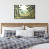Old German Oil Painting – Forest Erzgebirge 1905 Canvas Afdruk (Insitu (Slaapkamer))