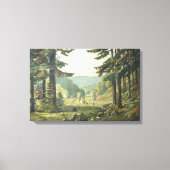 Old German Oil Painting – Forest Erzgebirge 1905 Canvas Afdruk (Voorkant)