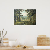 Old German Oil Painting – Forest Erzgebirge  1905 Poster (Keuken)