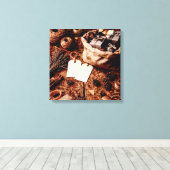 Old Gift Bag Canvas Afdruk (Insitu (Houten vloer))