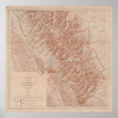 Old Glacier National Park Map  Poster (Voorkant)