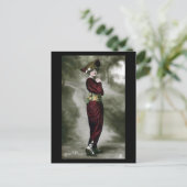 Old Glamor Briefkaart - Lady in Red (Staand voorkant)
