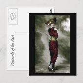 Old Glamor Briefkaart - Lady in Red (Voorkant / Achterkant)