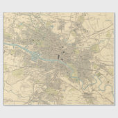 Old Glasgow Scotland Map (1912) Glaschu Cadeaupapier (Vlak)