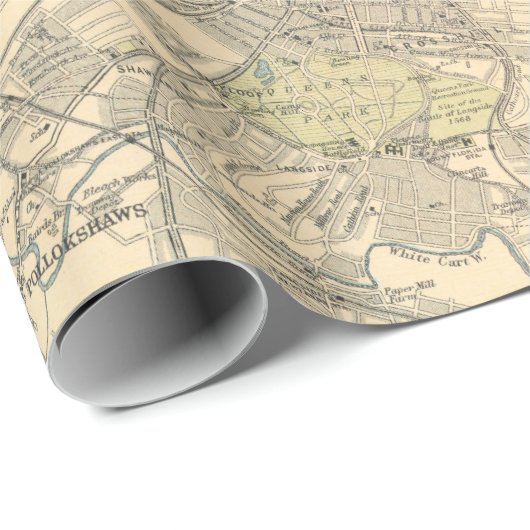 Old Glasgow Scotland Map (1912)  Glaschu  Cadeaupapier (Rol Hoek)