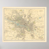 Old Glasgow Scotland Map (1912) Poster (Voorkant)