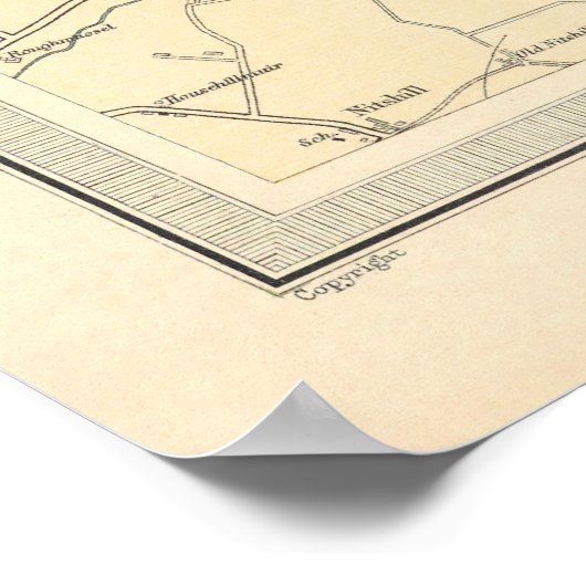 Old Glasgow Scotland Map (1912) Poster (Hoek)