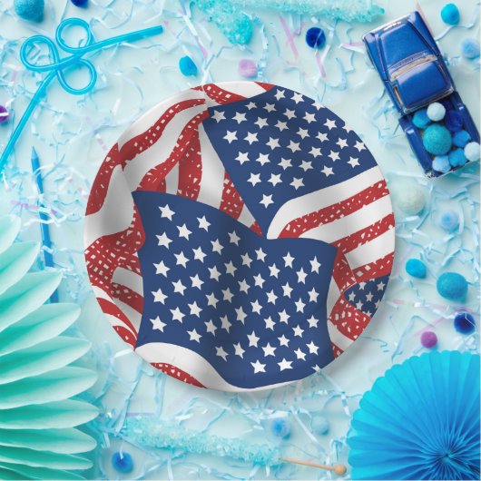 Old Glory All American - Amerikaanse vlag Papieren Bordje (Feest)