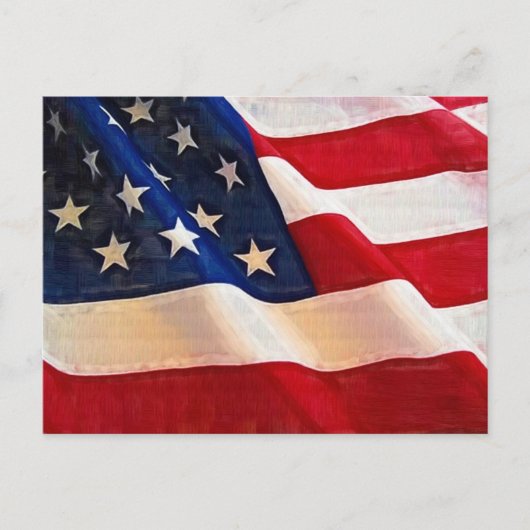 Old Glory American Flag Ripples Briefkaart (Voorkant)