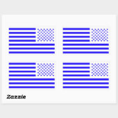 Old Glory Blauw Rechthoekige Sticker (Vel)