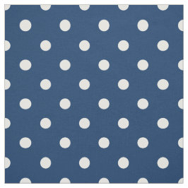 Old Glory Blauw Witte Polka Dots Stof