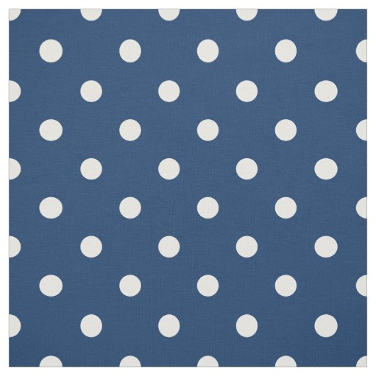 Old Glory Blauw Witte Polka Dots Stof (Swatch)