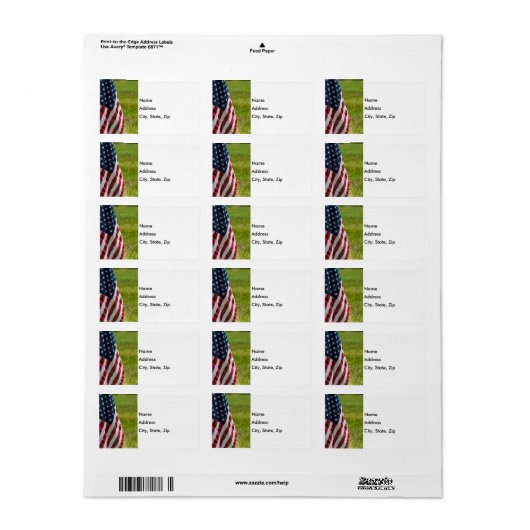 Old Glory Etiket (Full Sheet)