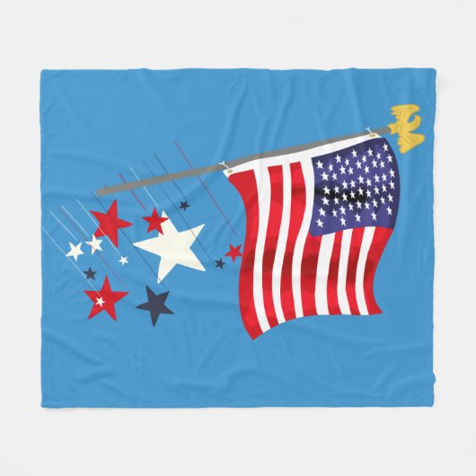 Old Glory Fleece Blanket (Voorkant (Horizontaal))