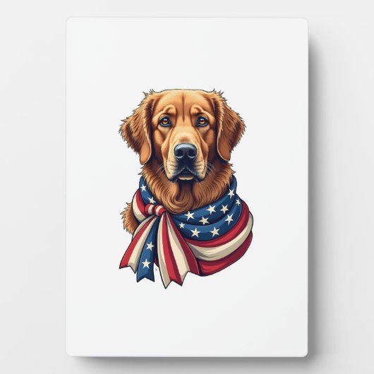 Old Glory Golden Retriever Vintage Shirt 2 Fotoplaat (voorkant)