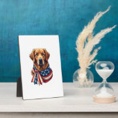 Old Glory Golden Retriever Vintage Shirt 2 Fotoplaat (Zijkant)