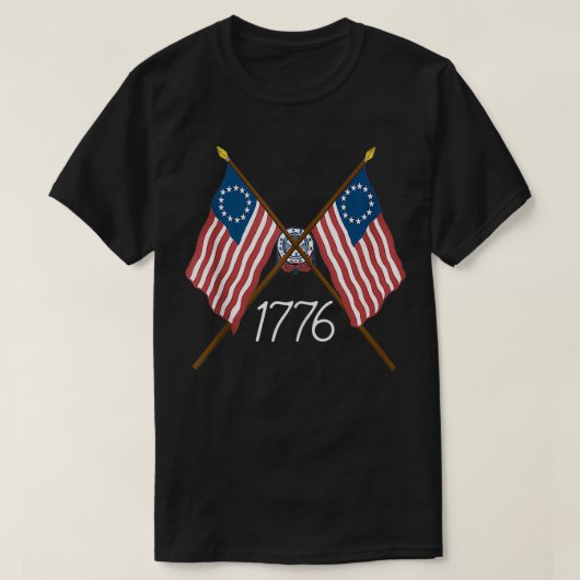 Old Glory Patriotic USA Betsy Ross Vlag T-shirt (Design voorkant)
