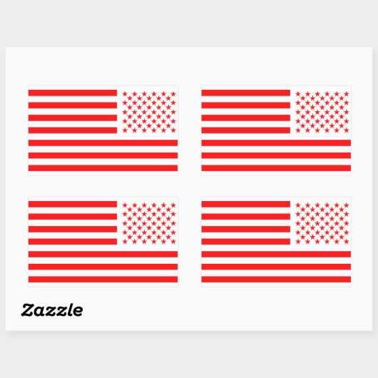 Old Glory Red  Rechthoekige Sticker (Vel)