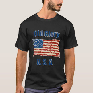 Old Glory USA Amerikaanse vlag Rood Wit Blauw Patr T-shirt