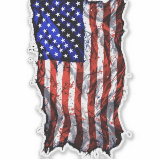 Old Glory Verenigde Staten Sticker (Voorkant)
