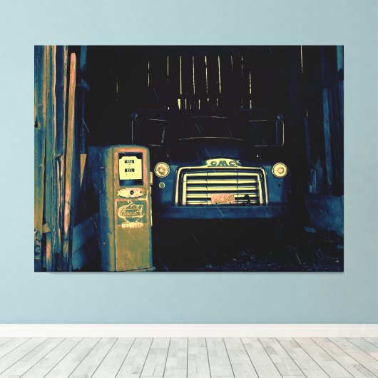 Old GMC Truck Canvas Afdruk (Insitu (Houten vloer))