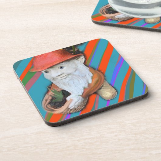 Old Gnome Gardener Bier Onderzetter (Linkerzijde)