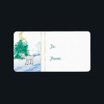 Old Goat Christmas Gift Label Sticker<br><div class="desc">Oude geit en kerstboom - Geit kerstcadeau label om op je cadeaus te plakken - aanpasbare tekst,  zodat je het kunt veranderen als je wilt -</div>