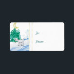 Old Goat Christmas Gift Label Sticker<br><div class="desc">Oude geit en kerstboom - Geit kerstcadeau label om op je cadeaus te plakken - aanpasbare tekst,  zodat je het kunt veranderen als je wilt -</div>