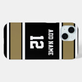 Old Gold Black en White Sports Stripe Case-Mate iPhone Case (Achterkant (horizontaal))