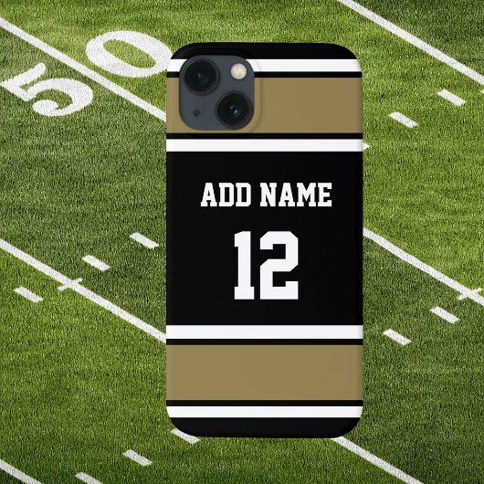Old Gold Black en White Sports Stripe Case-Mate iPhone Case