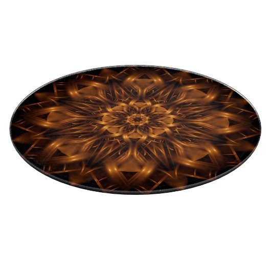Old Gold Copper Medallion Glass Cutting Board Snijplank (Hoek)