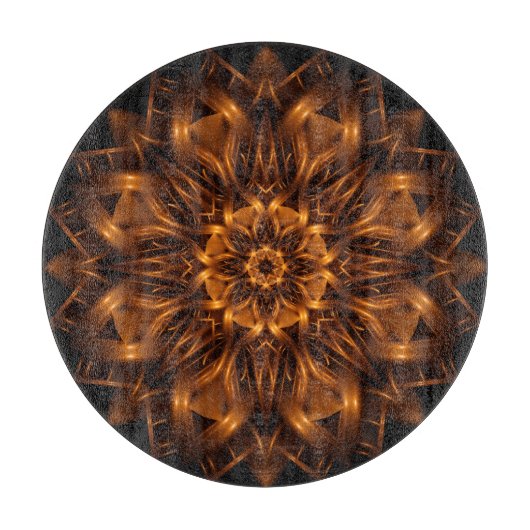 Old Gold Copper Medallion Glass Cutting Board Snijplank (Voorkant)
