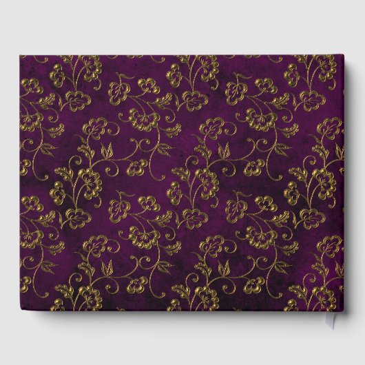 Old Gold Elegance Quinceañera Guest Book Gastenboek (Achterkant)