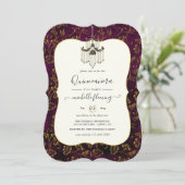 Old Gold Elegance Quinceañera Kaart (Staand voorkant)