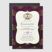 Old Gold Elegance Quinceañera Magnetic Invitation Magnetische Uitnodiging (Voorkant / Achterkant)