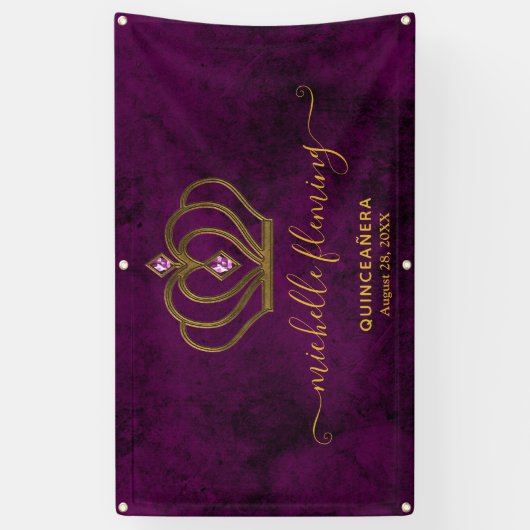 Old Gold Elegance Quinceañera Spandoek (Verticaal)