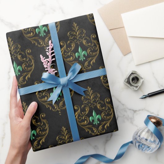 Old Gold Emerald Frans Cadeaupapier (Geschenken)