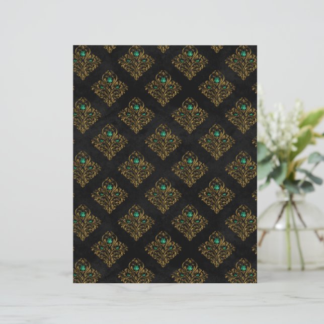Old Gold Emerald Frans plakboek Papier (Staand voorkant)