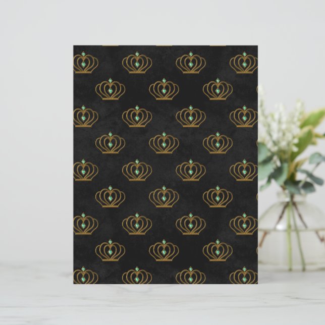 Old Gold Emerald Frans plakboek Papier (Staand voorkant)