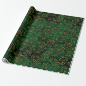 Old Gold Emerald French Cadeaupapier (Uitgerold)