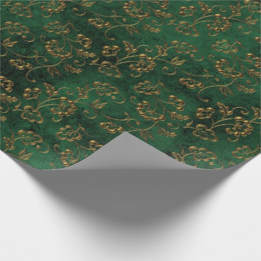 Old Gold Emerald French Cadeaupapier (Hoek)