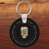 Old Gold Microphone Sleutelhanger (Voorkant)