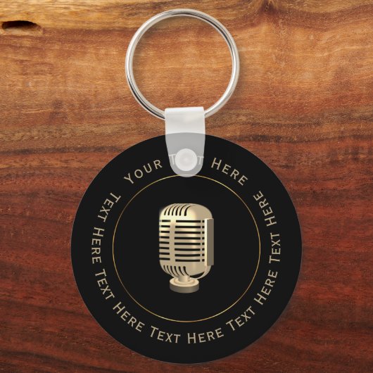 Old Gold Microphone Sleutelhanger (Voorkant)