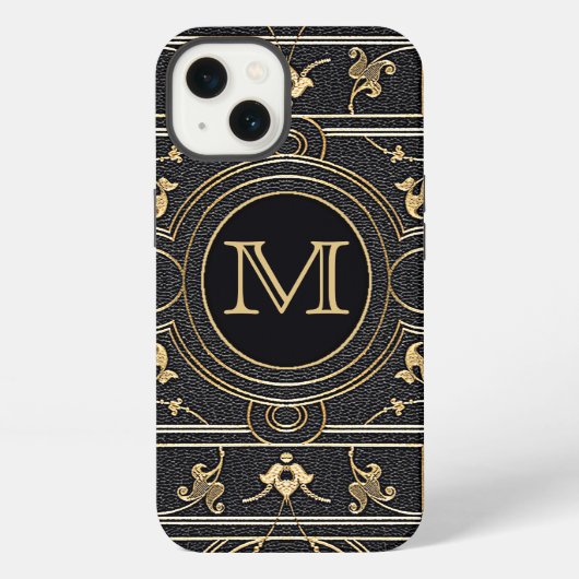 Old Gold Monogram iPhone Hoesje (Achterkant)