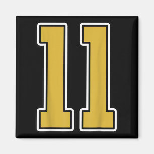 Old Gold Zwart Wit SRTS Nummer 11 Jersey Uniform Magneet